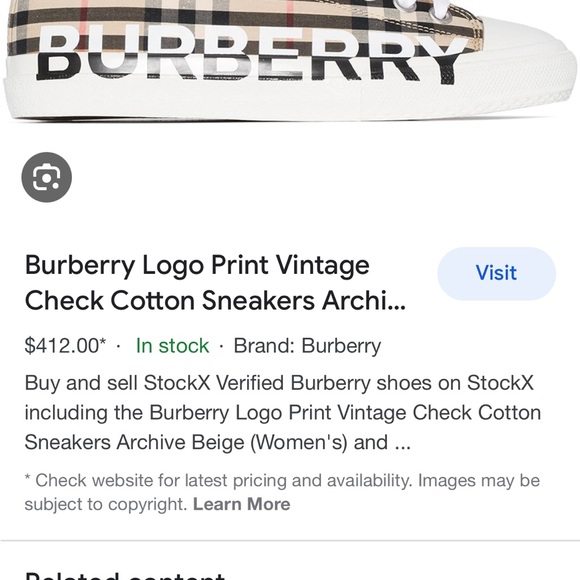 Burberry sneakers and hat , both in great condition. Worn twice - Picture 1 of 2
